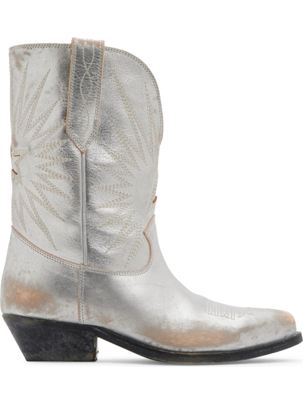 Golden Goose Silver Metalic Wish Star Western Boots Size 37 EUC - Picture 3 of 13